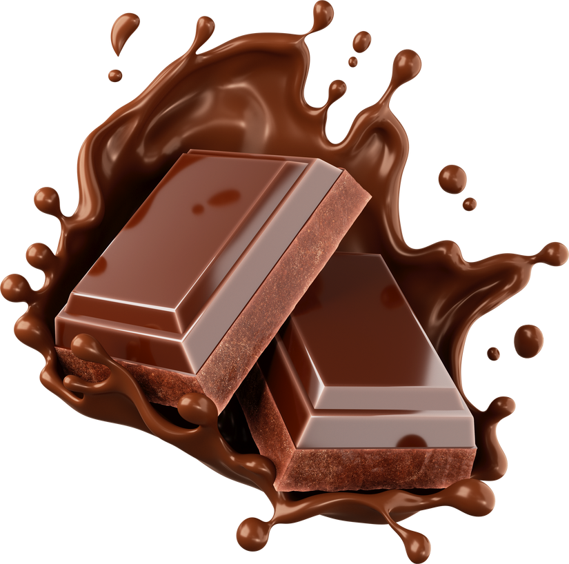 Chocolate bar with Chocolate cream splashing.