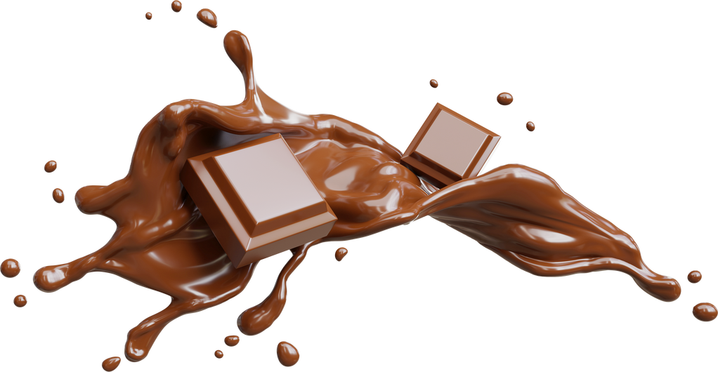 Chocolate Splashing with bar isolated