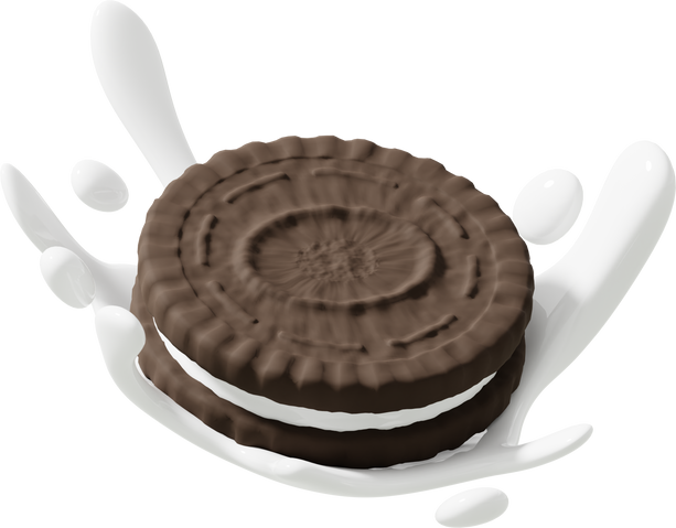 Chocolate oreo biscuit icon isolated 3d render illustration